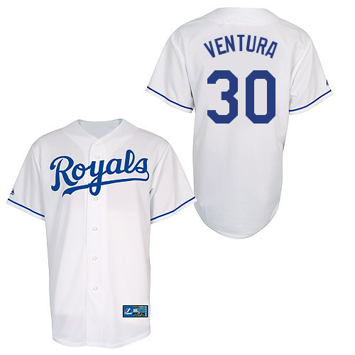 Yordano Ventura #30 Youth Baseball Jersey-Kansas City Royals Authentic Home White Cool Base MLB Jersey